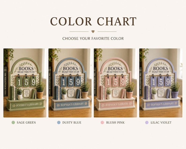 Personalized Wooden Book Reading Tracker