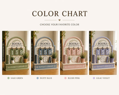 Personalized Wooden Book Reading Tracker