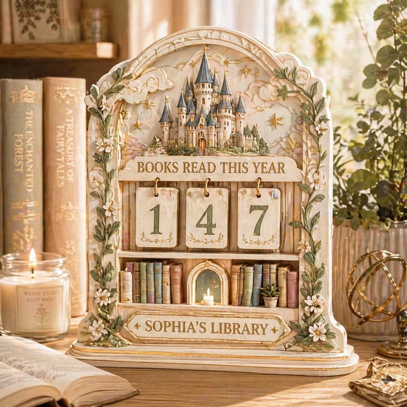 Custom Name Library Book Tracker Sign