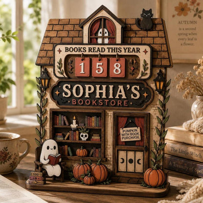 Ghost Bookstore Reading Tracker Sign