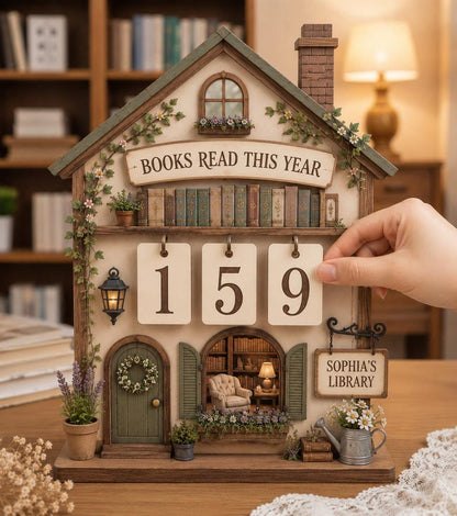 Vintage Library Book Read Tracker Sign