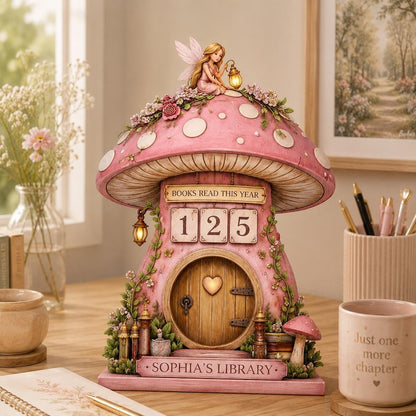 Fairycore Mushroom Book Tracker Sign