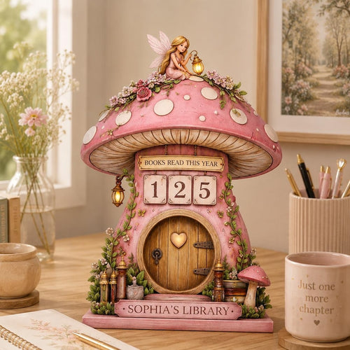 Fairycore Mushroom Book Tracker Sign