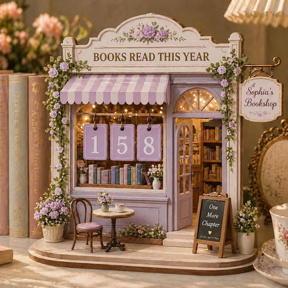 Vintage Floral Book Read Tracker Sign