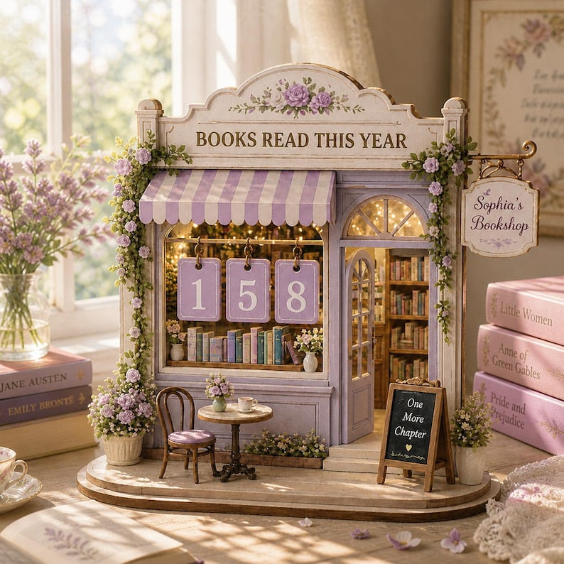 Vintage Floral Book Read Tracker Sign