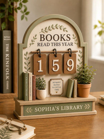 Personalized Wooden Book Reading Tracker