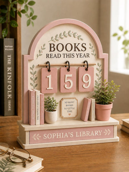 Personalized Wooden Book Reading Tracker