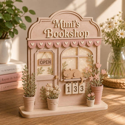 Coquette Cat Book Tracker Sign