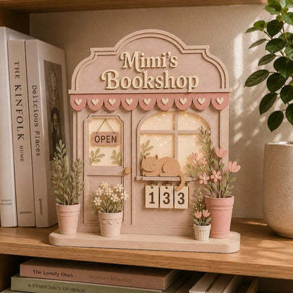 Coquette Cat Book Tracker Sign