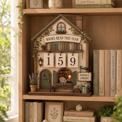 Vintage Library Book Read Tracker Sign