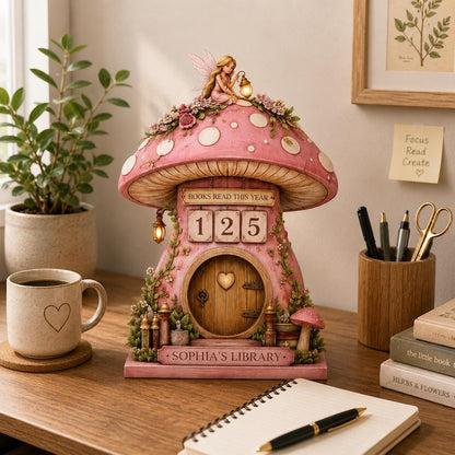 Fairycore Mushroom Book Tracker Sign