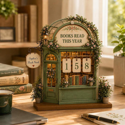 Floral Books Read This Year Counter Sign