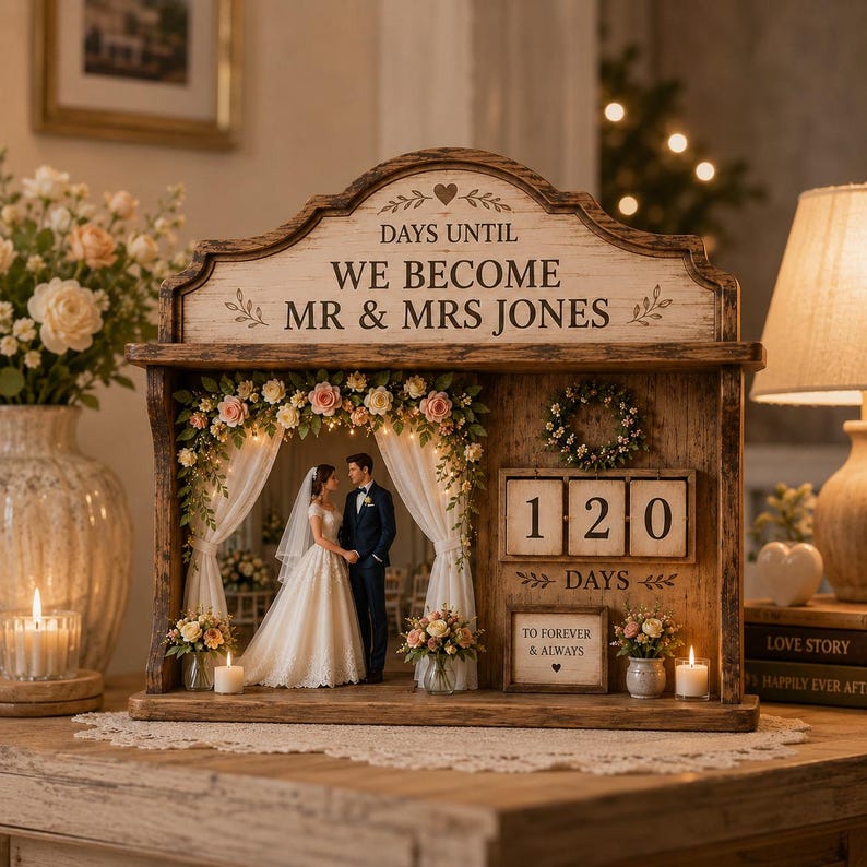 Personalized Wedding Countdown Tracker Sign