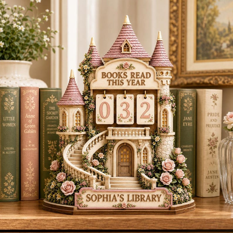 Personalized Castle Book Tracker Sign