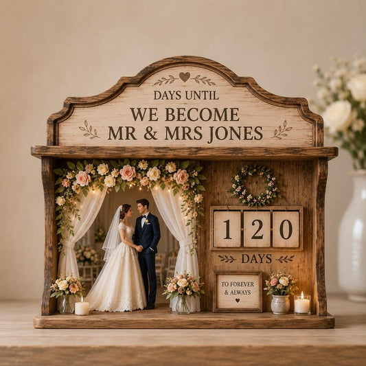 Personalized Wedding Countdown Tracker Sign