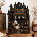 Halloween Ghost Book Tracker Sign