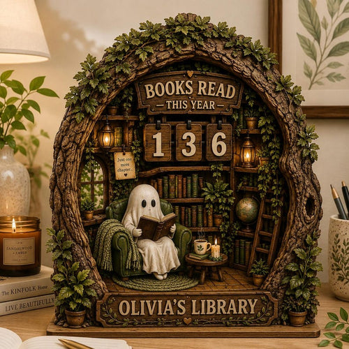 Ghost Treehouse Book Tracker Sign