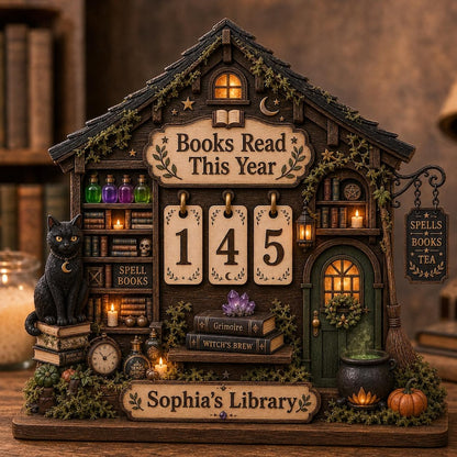 Personalized Witch Book Tracker Sign