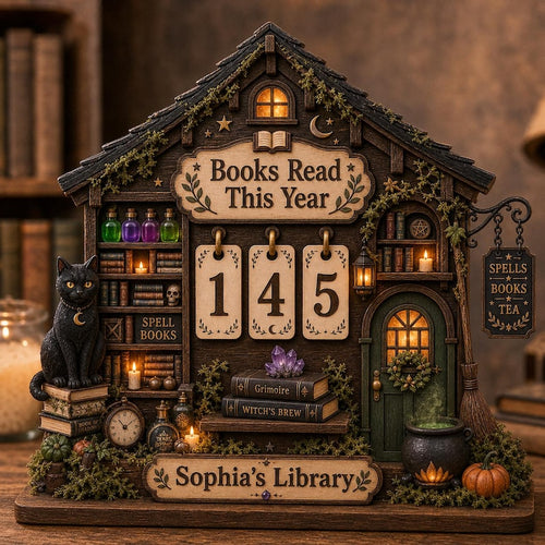 Personalized Witch Book Tracker Sign