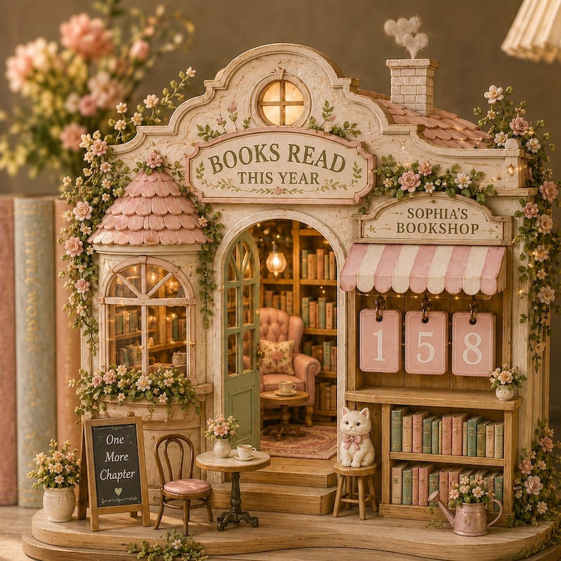 Floral Books Read This Year Tracker Sign