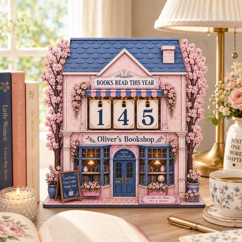 Cherry Blossom Book Tracker Counter