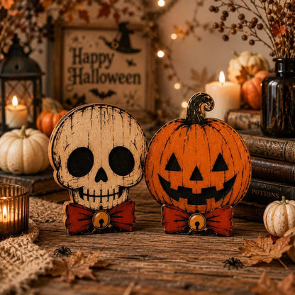 Personalized Spooky Cat Wooden Block Decor