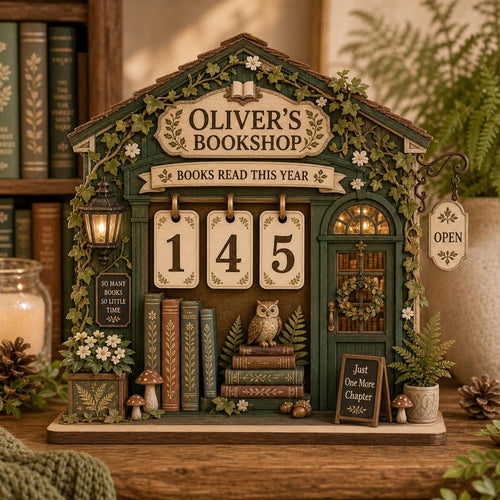 Wooden Books Read This Year Tracker Sign