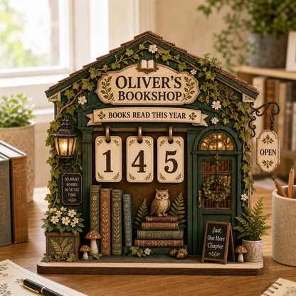 Wooden Books Read This Year Tracker Sign