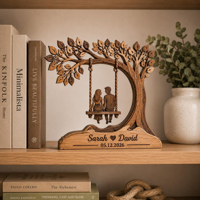 Personalized Couple Tree Wooden Block Gift