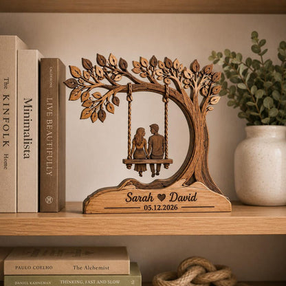 Personalized Couple Tree Wooden Block Gift