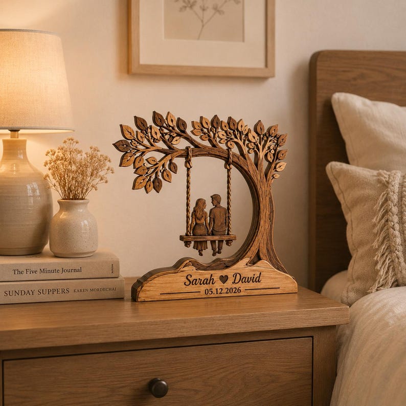 Personalized Couple Tree Wooden Block Gift