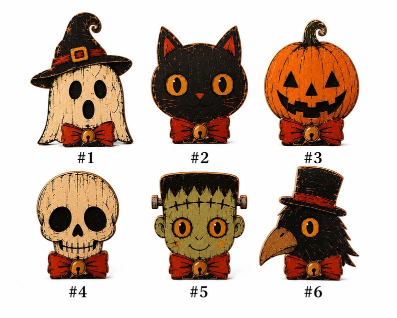 Personalized Spooky Cat Wooden Block Decor