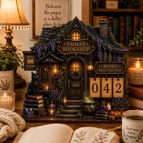 Witch Bookshop Reading Tracker Sign