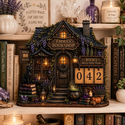 Witch Bookshop Reading Tracker Sign
