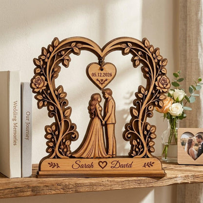 Personalized Couple Anniversary Wooden Block