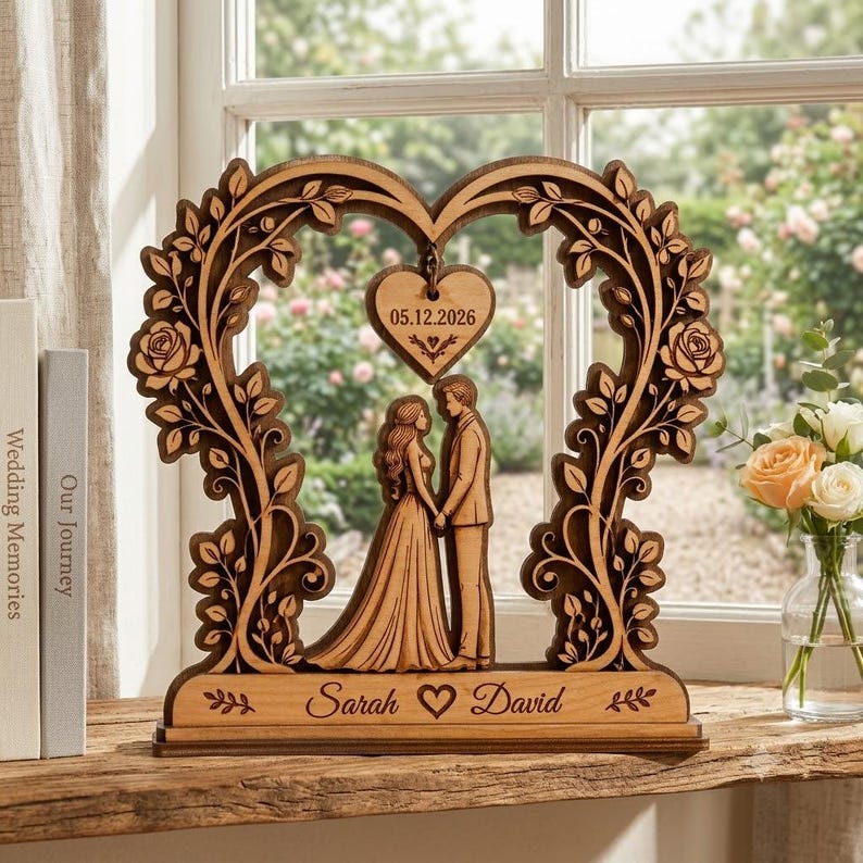 Personalized Couple Anniversary Wooden Block