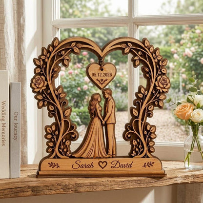 Personalized Couple Anniversary Wooden Block