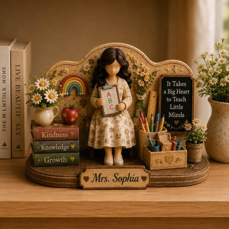 Personalized Teacher Wooden Block Decor