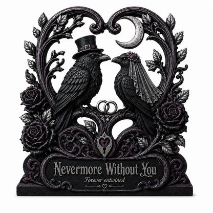 Personalized Raven Couple Wooden Sign