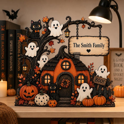 Personalized Halloween Family Wooden Block