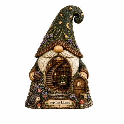 Personalized Gnome Book Nook Wooden Block