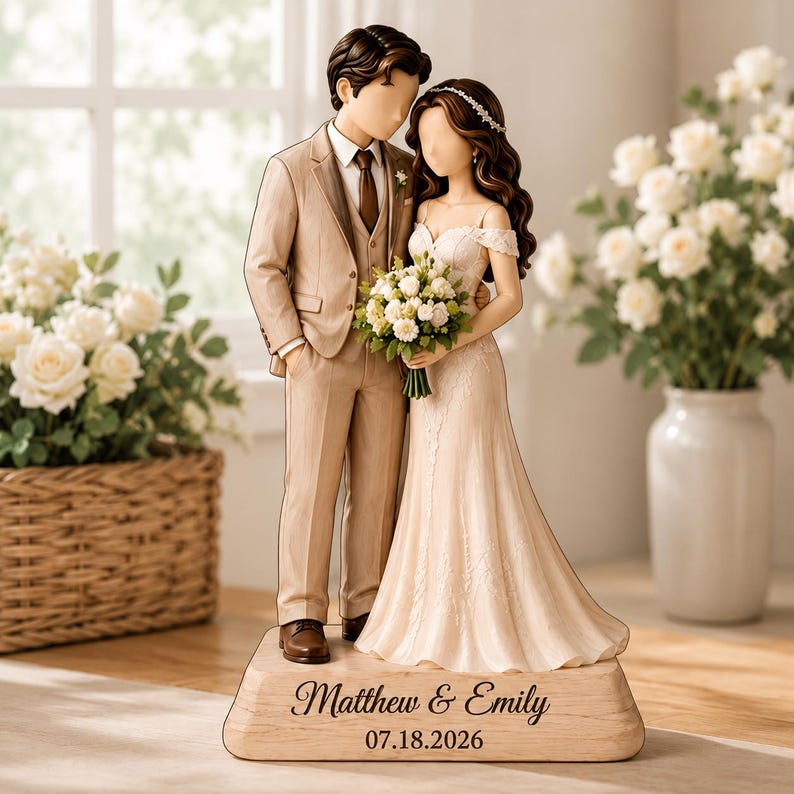 Personalized Wedding Couple Wooden Block Gift