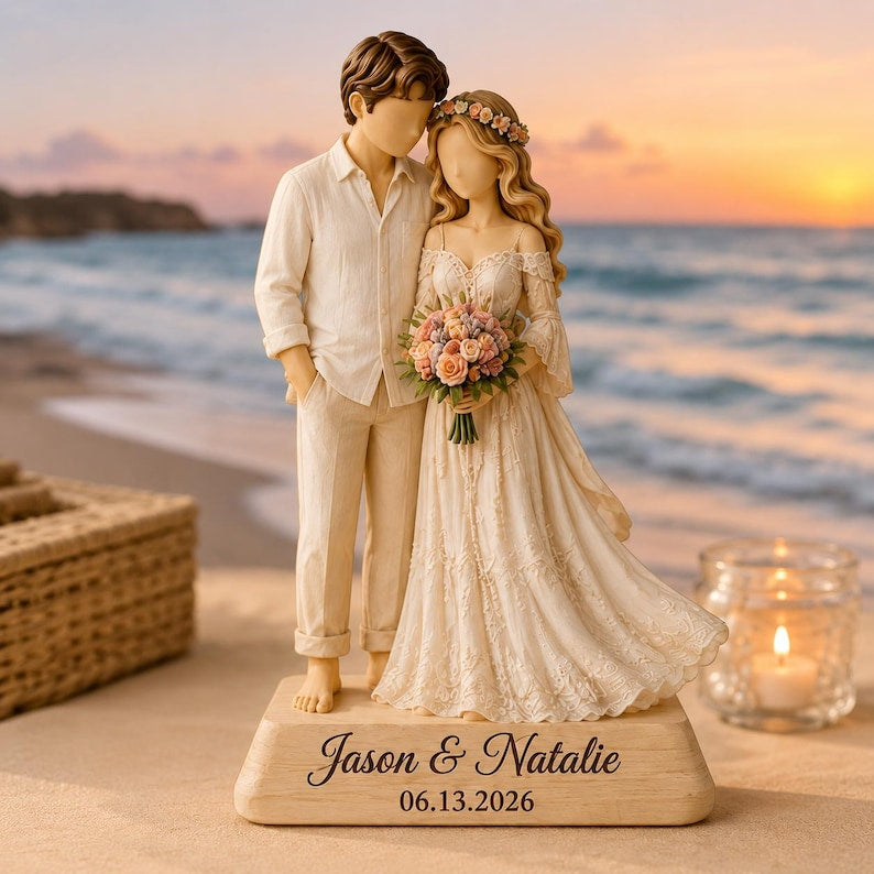 Personalized Wedding Couple Wooden Block Gift