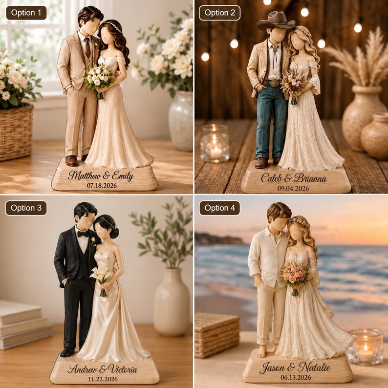 Personalized Wedding Couple Wooden Block Gift