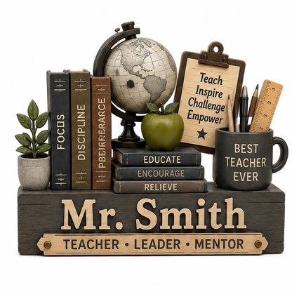 Custom Teacher Desk Name Wooden Block