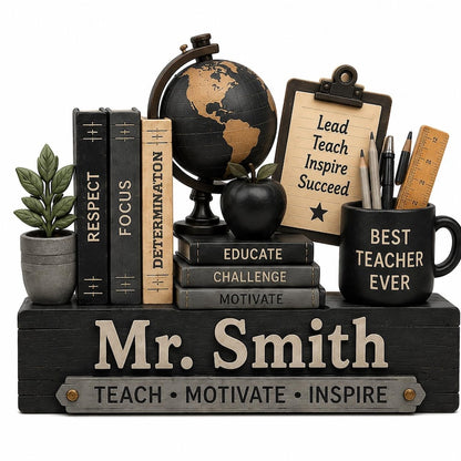 Custom Teacher Desk Name Wooden Block
