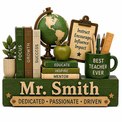 Custom Teacher Desk Name Wooden Block
