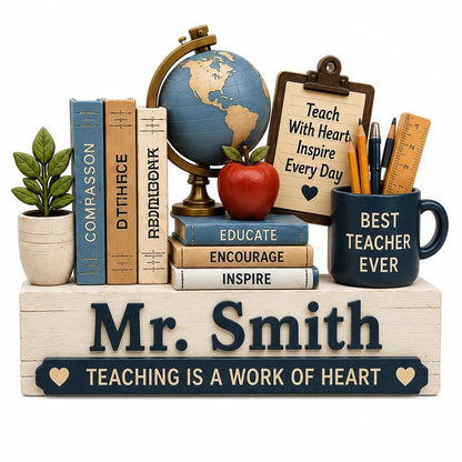 Custom Teacher Desk Name Wooden Block
