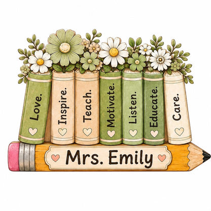 Personalized Teacher Pencil Wooden Block