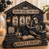 Gothic Wooden Book Tracker With Stand